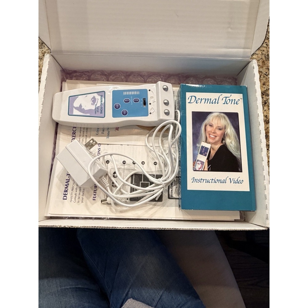 Vintage Dermal Tone Facial Exercise Treatment Kit with Power Adapter VHS